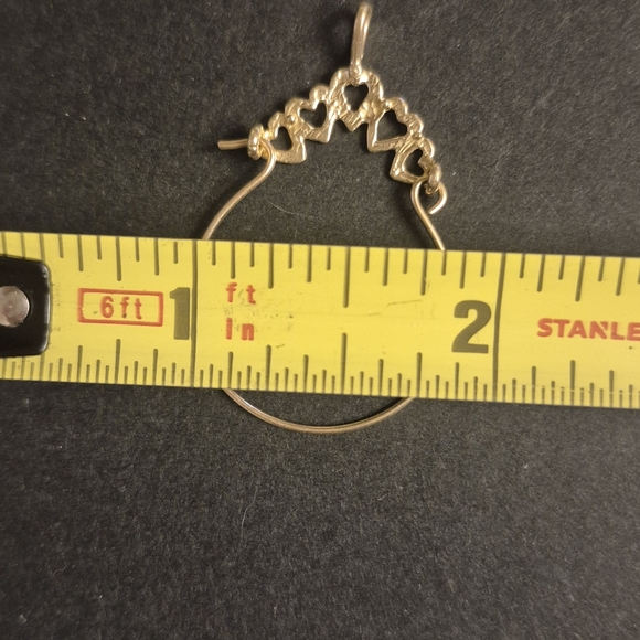 14 K Gold Marked Heart Charm Holder Pendant - Picture 3 of 5